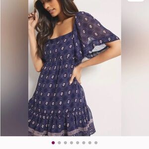 Anthropologie Navy Dress